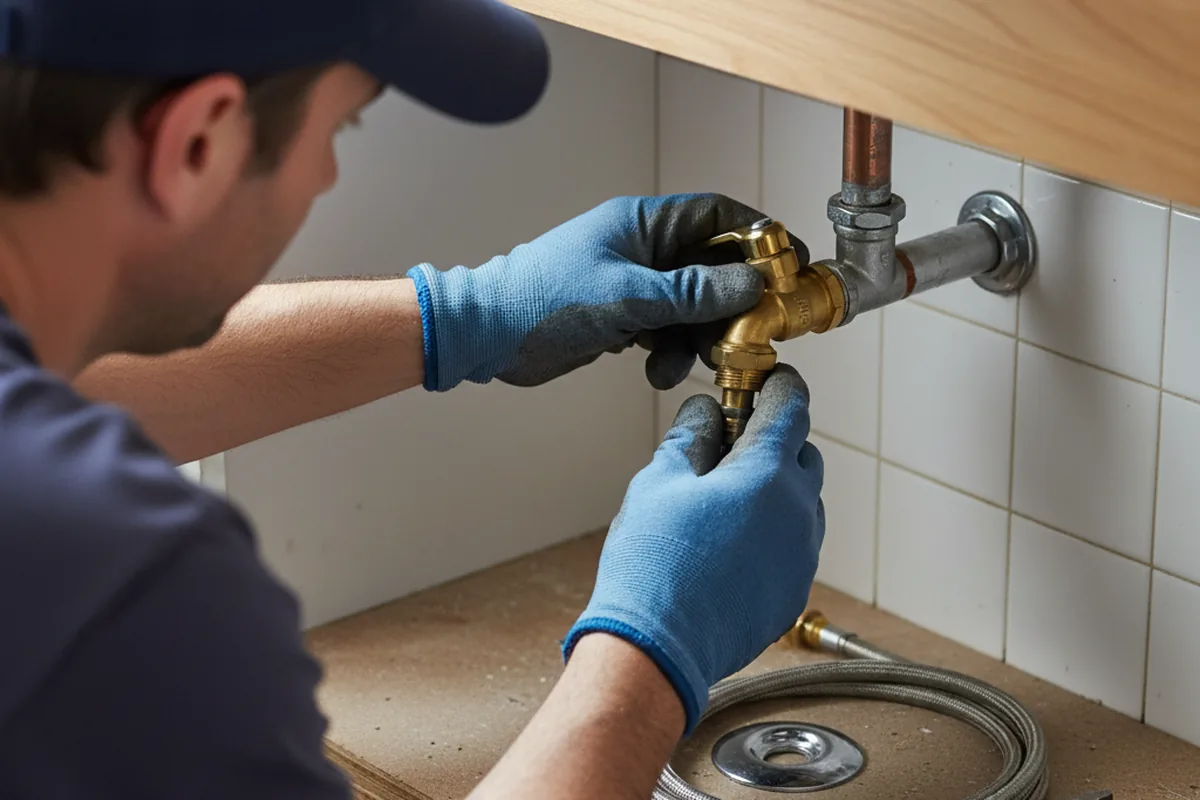 Shutoff valve and fitting work during Emergency Plumbing in Beallsville